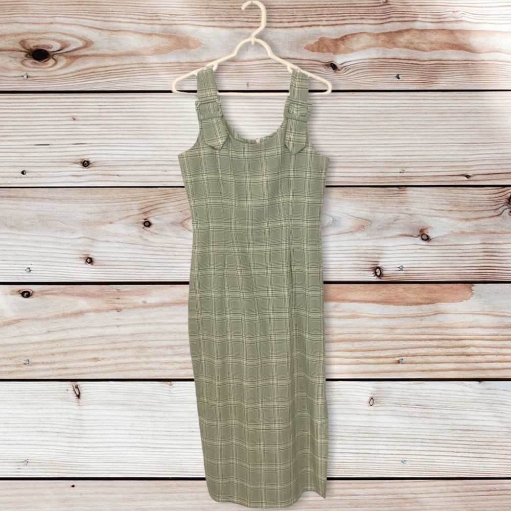 Y2K green plaid jumper dress size 9